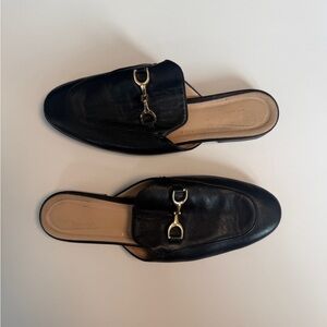 Italian Horsebit Leather Mule Loafers
